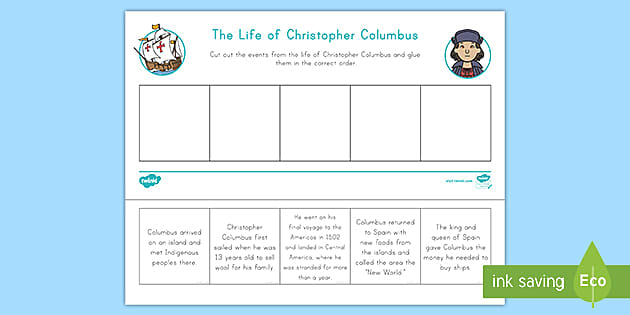 christopher columbus for kids worksheet