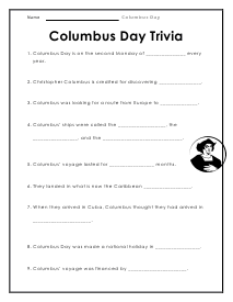 Columbus Day Worksheets