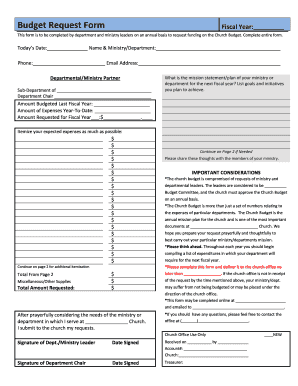 church budget worksheet