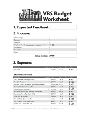 Church Budget Forms | pdfFiller