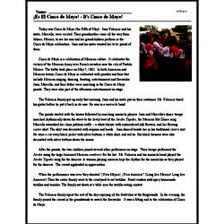 Es El Cinco de Mayo! - Its Cinco de Mayo! - Reading Comprehension ...
