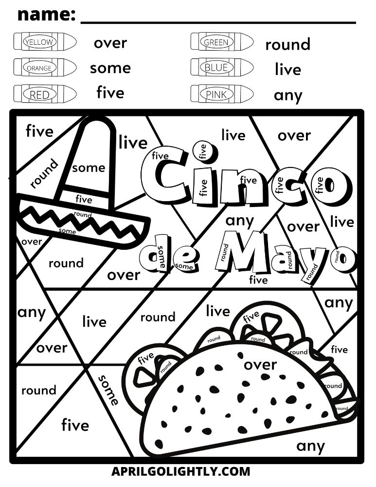 cinco de mayo worksheet for kids