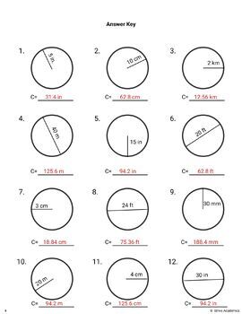 Area and Circumference of Circles Worksheet - Set #1