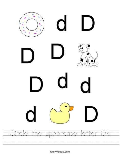 circle letter d worksheet