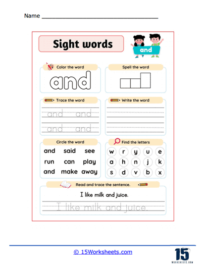 circle sight words worksheet