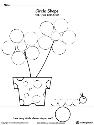 FREE* Find, Trace, Color and Count the Shapes: Circle ...