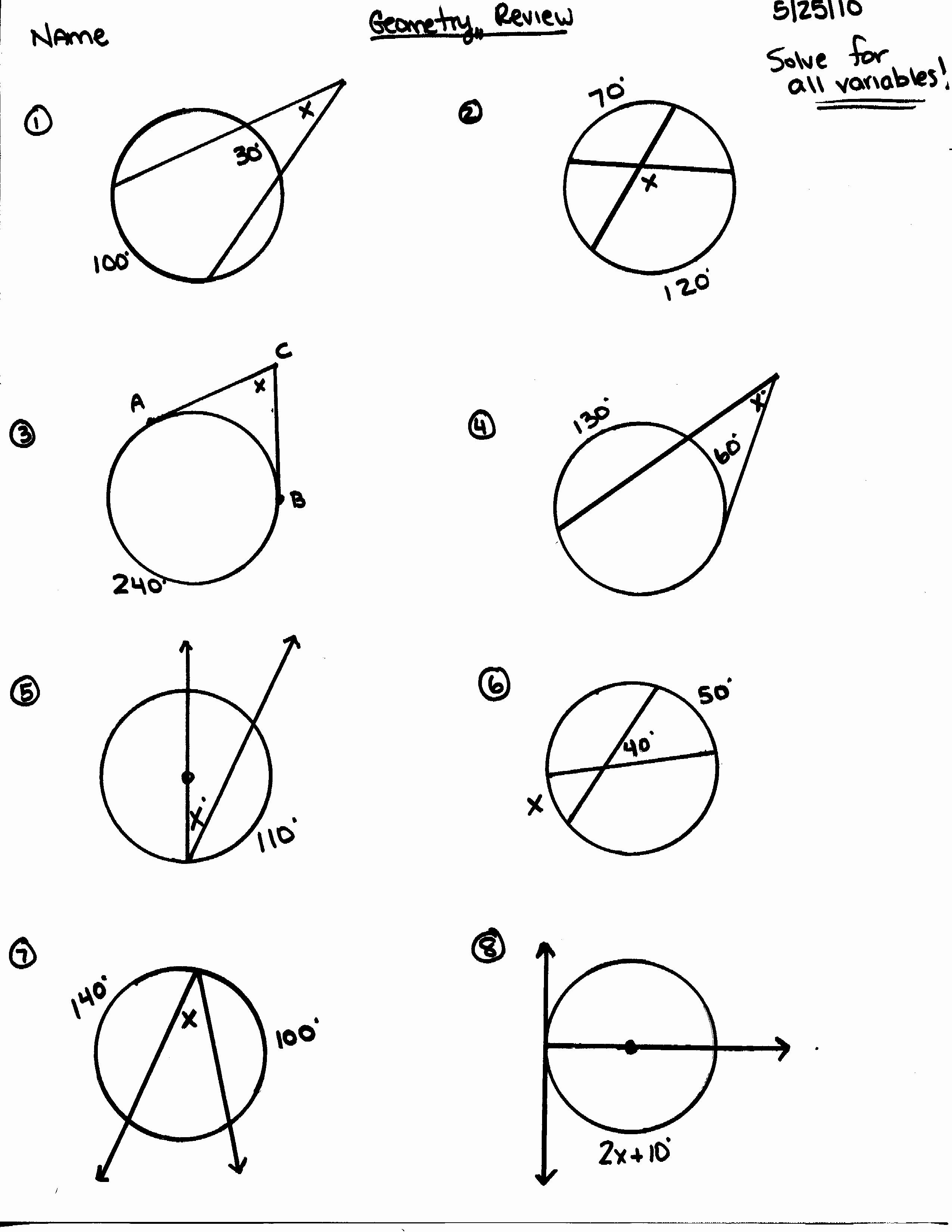 Angles In A Circle Worksheet Awesome 14 Best Of Different Types ...