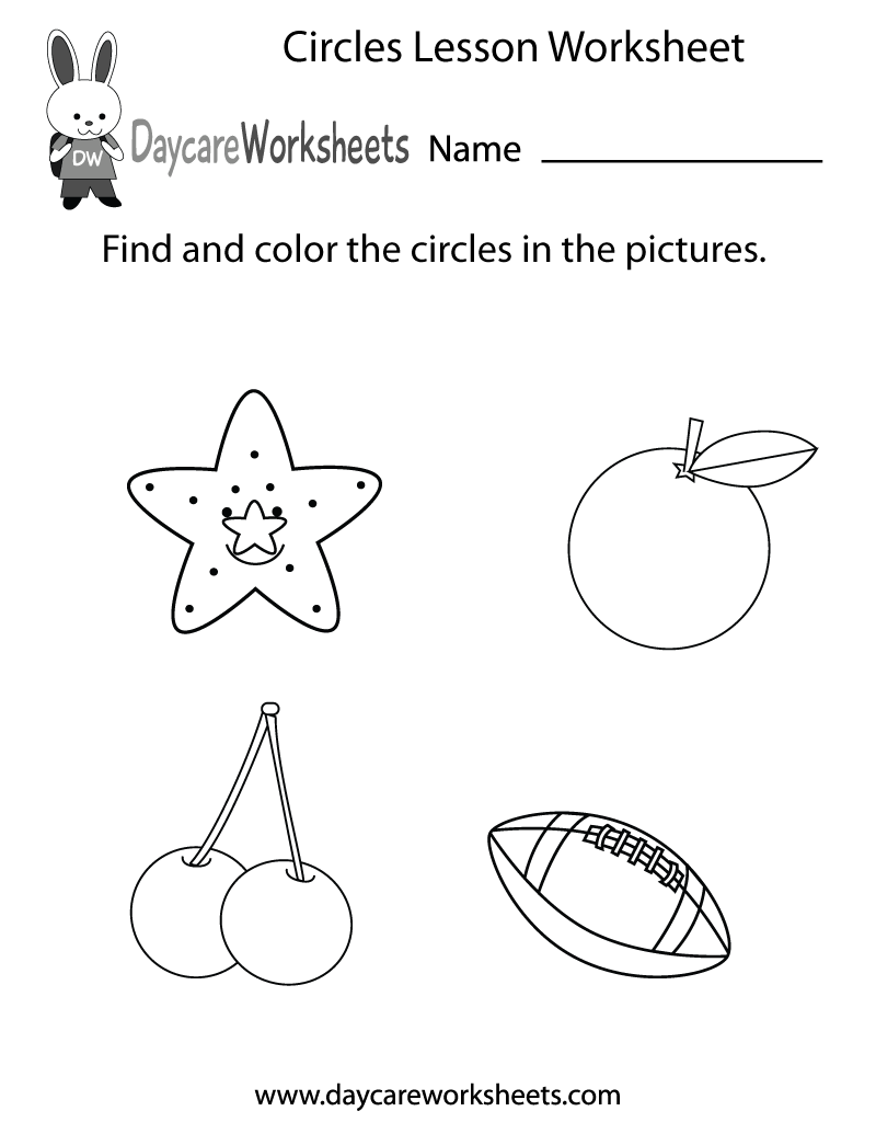 circle worksheet preschool