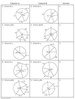 circles and arcs worksheet answers