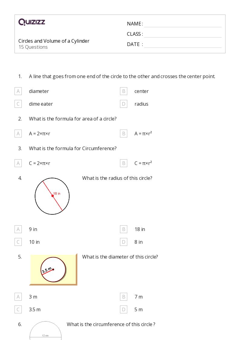 50+ Volume of a Cylinder worksheets for 8th Year on Quizizz | Free ...
