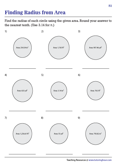 circles and volume worksheet