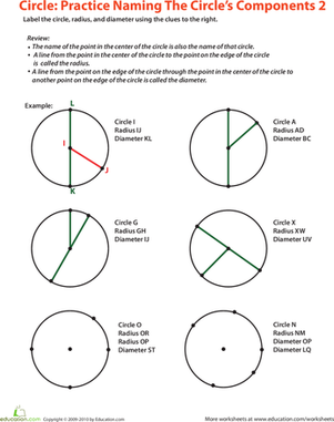 Circle Parts | Worksheet 