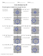 circles worksheet day 1