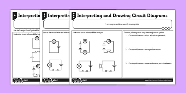 circuit diagrams worksheet for students