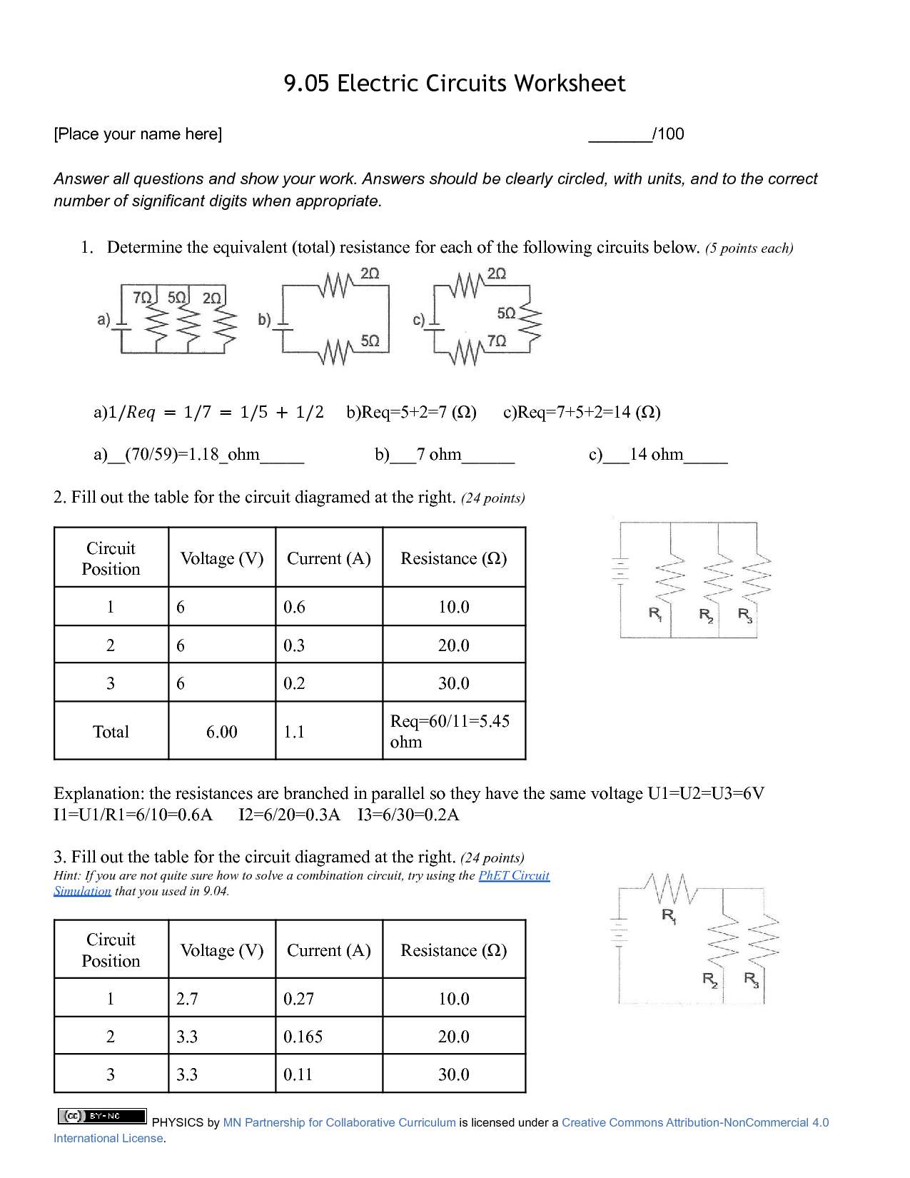 SOLUTION: Copy Of 9.05 Electric Circuits Worksheet - Studypool