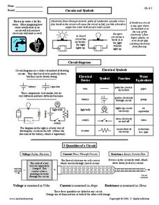 Circuits and Symbols Worksheet for 10th - Higher Ed | Lesson Planet