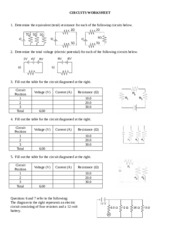 circuits worksheet answers