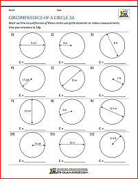 circumference and area of a circle worksheet