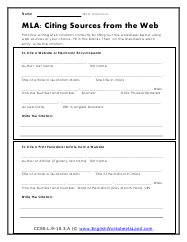 citation 5th grade worksheet