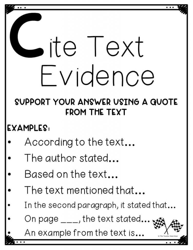 Teaching Text Evidence - The Teacher Next Door