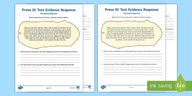 Prove It! Text Evidence Activity for 3rd-5th Grade - Twinkl