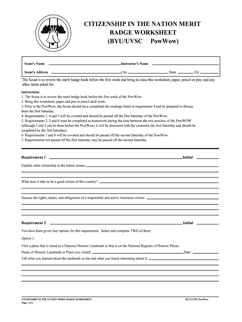 citizenship in the world merit badge worksheet