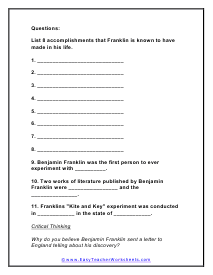 The United States Government Worksheets