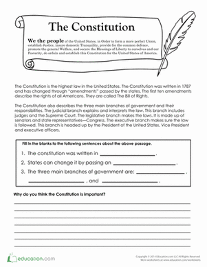 civics worksheet for middle school