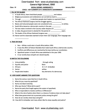 Cbse Class 6 Civics Worksheets - Fill and Sign Printable Template ...