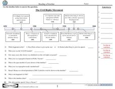 civil rights movement worksheet answers