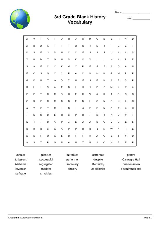 civil rights movement worksheet
