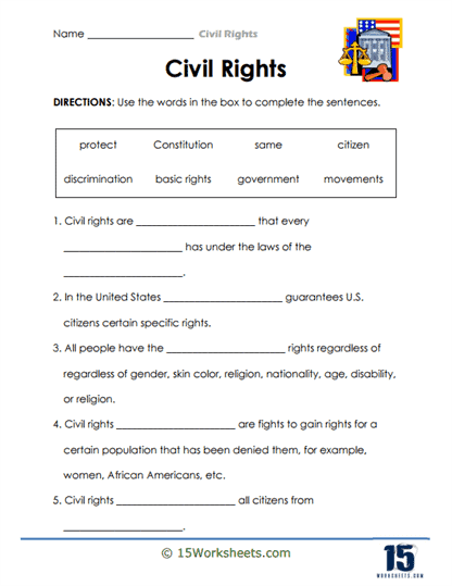 Civil Rights Worksheets
