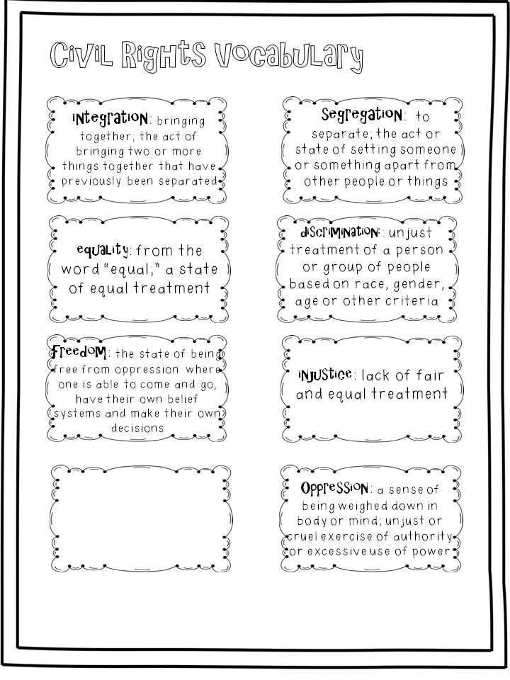 civil rights worksheet high school