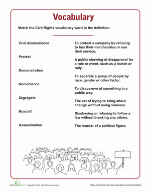 civil rights worksheet high school