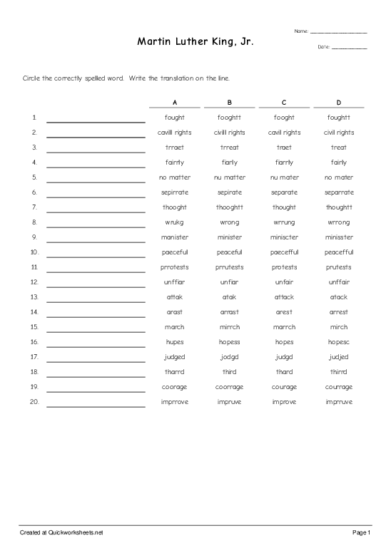 civil rights worksheet high school
