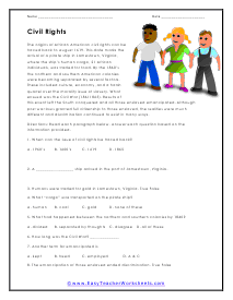 civil rights worksheet middle school