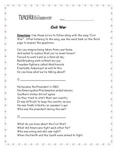 civil war 5th grade worksheet