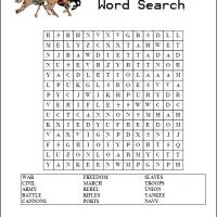 civil war word search worksheet