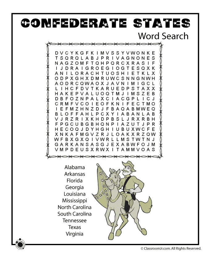 civil war worksheet 4th grade