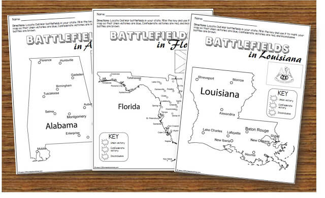 FREE FREE Printable Civil War Worksheets for Kids
