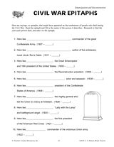 civil war worksheet for 5th grade