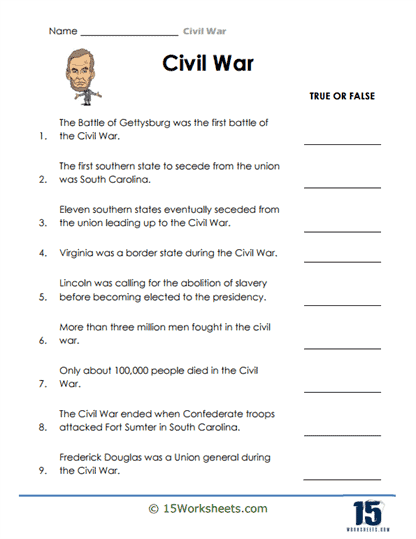 American Civil War Worksheets - 15 Worksheets Library