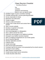 Class Reunion - Checklist | PDF