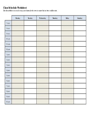Schedule Worksheet - Fill Online, Printable, Fillable, Blank ...