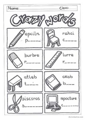 301 Classroom objects English ESL worksheets pdf &  doc