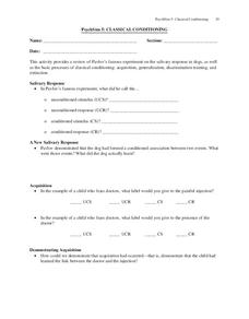 PsychSim 5: Classical Conditioning Worksheet for 9th - 11th Grade ...