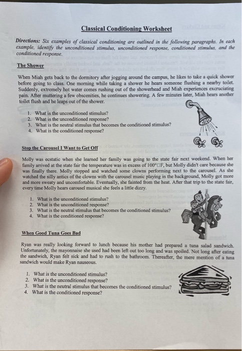 Solved Classical Conditioning Worksheet Directions: Six | Chegg.com
