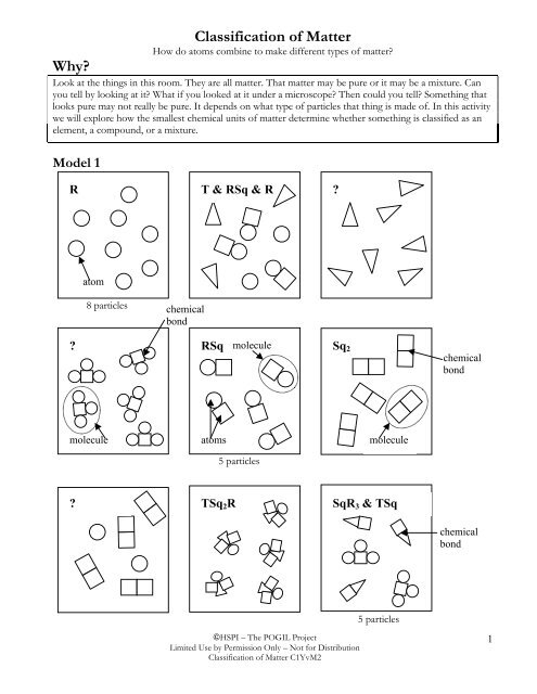 Classification of matter pogil