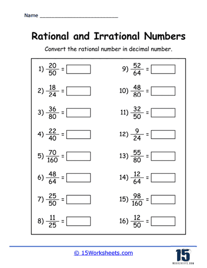 Irrational Numbers Worksheets - 15 Worksheets Library