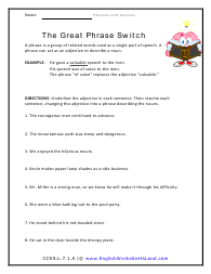 clause and phrase worksheet